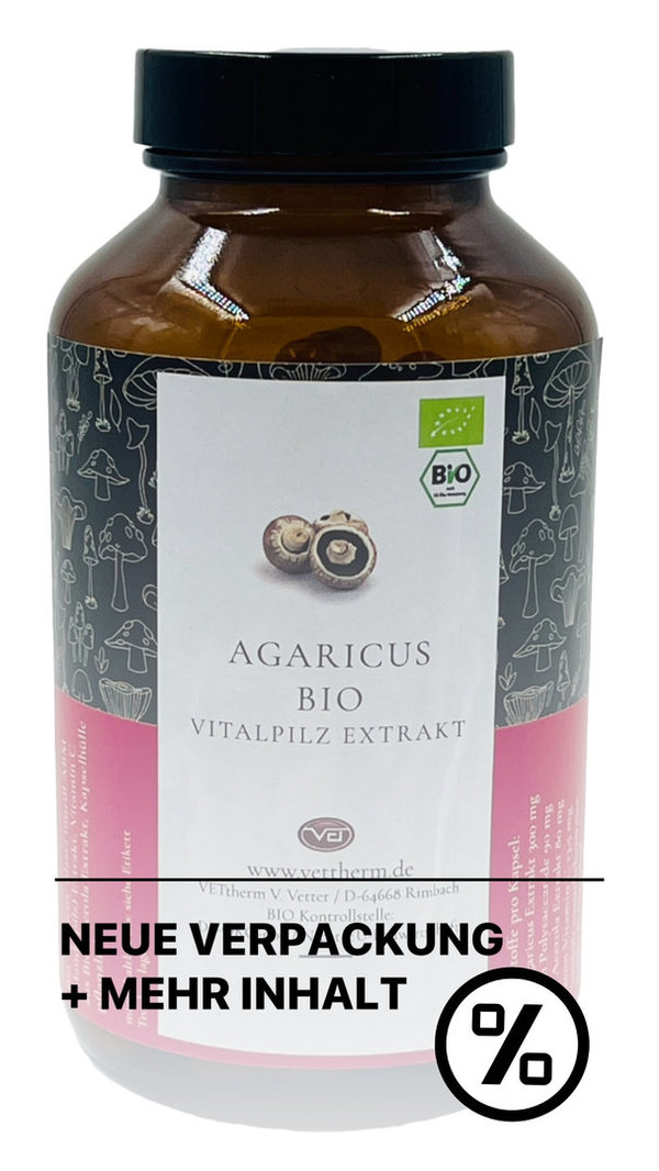 Agaricus - Agaricus blazei murill - Vitalpilz Extrakt Bio 200 Kapseln