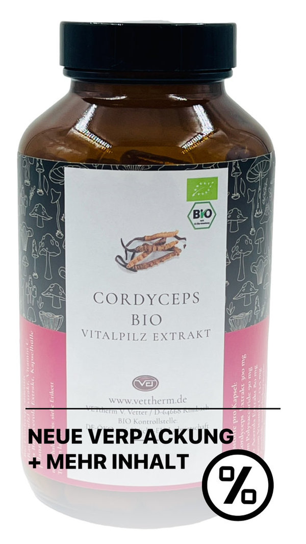 Cordyceps - Vitalpilz Cordyceps sinensis - Vitalpilz Extrakt Bio 200 Kapseln